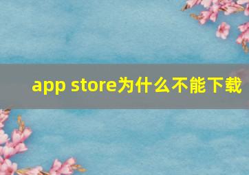 app store为什么不能下载